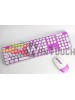 Ασύρματο Πληκτρολόγιο και Ποντίκι HK3960 (QWERTZ) Ρόζ/Λευκό 